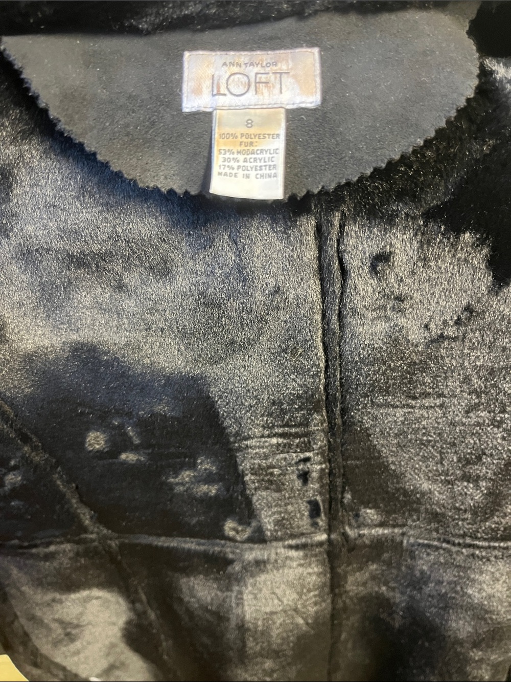 LOFT Black Faux Shearling Teddy Jacket